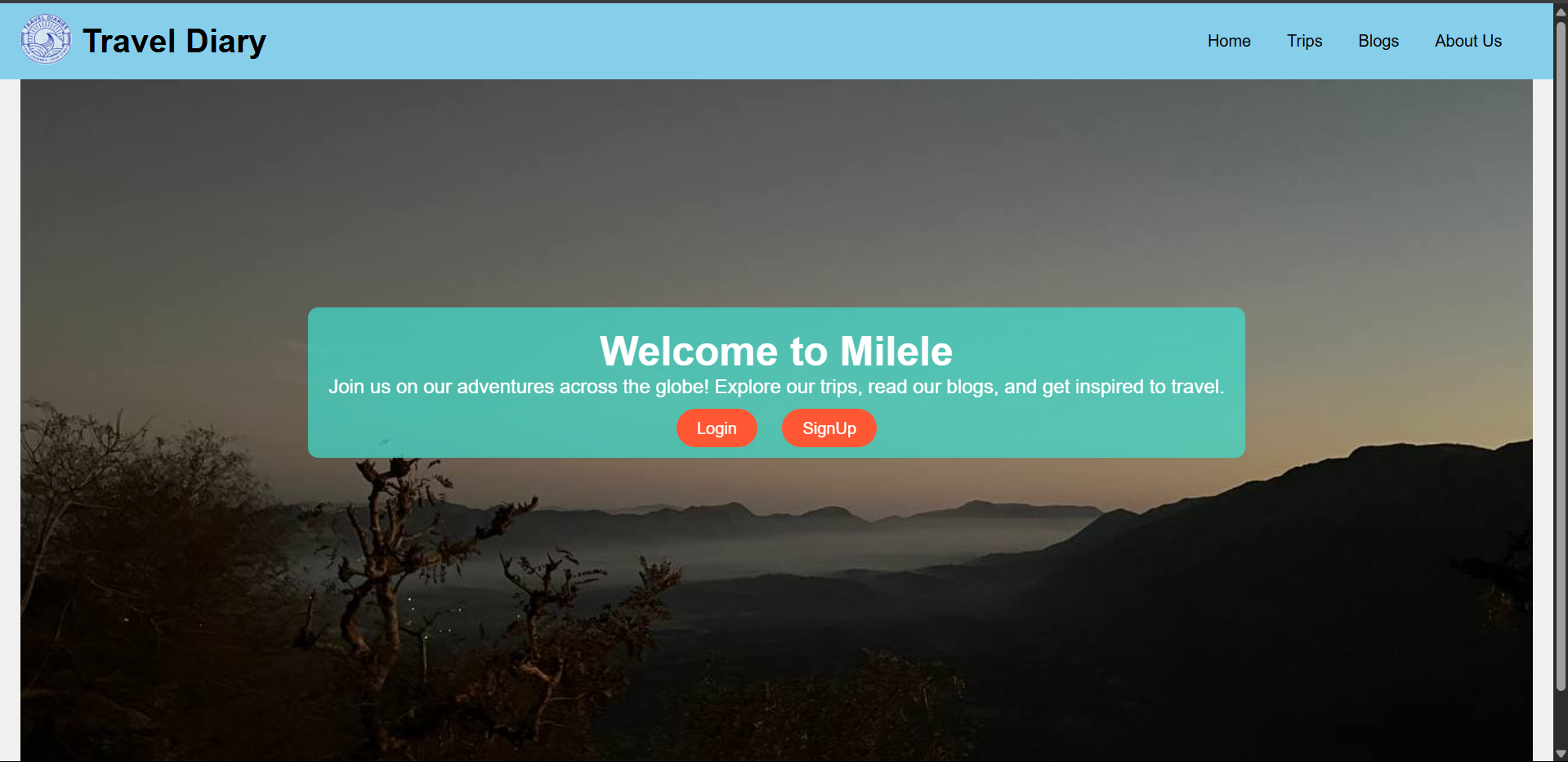 Travel Diary Website
